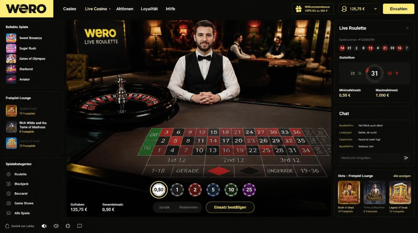 Spielerin setzt kleine Beträge, nutzt Freispiele im klassischen Slot und genießt Live Casino Ambiente